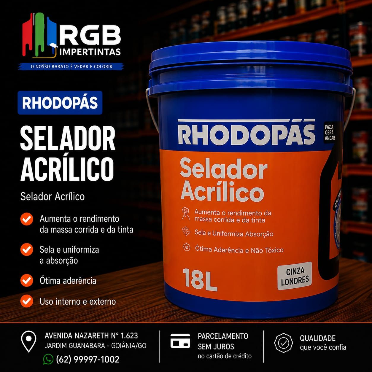Rhodopás Selador Acrílico 18L Premium