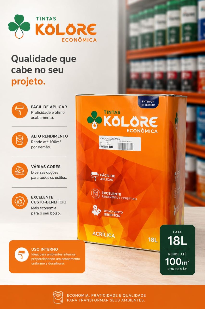 Kolore Tinta Acrílica Econômica 18L